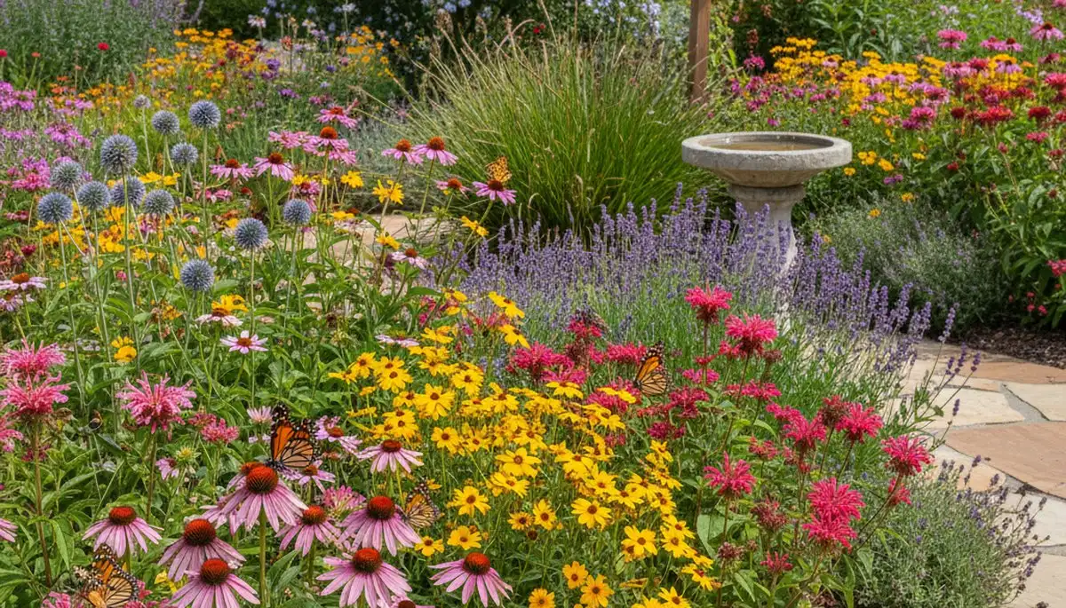 Pollinator-friendly native garden by organic landscapers in Escondido, CA supporting bees and butterflies